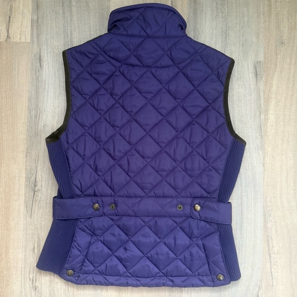 Ralph Lauren Sport Purple Quilted Suede Preppy Y2K Embroidered Women’s Vest - Picture 9 of 10